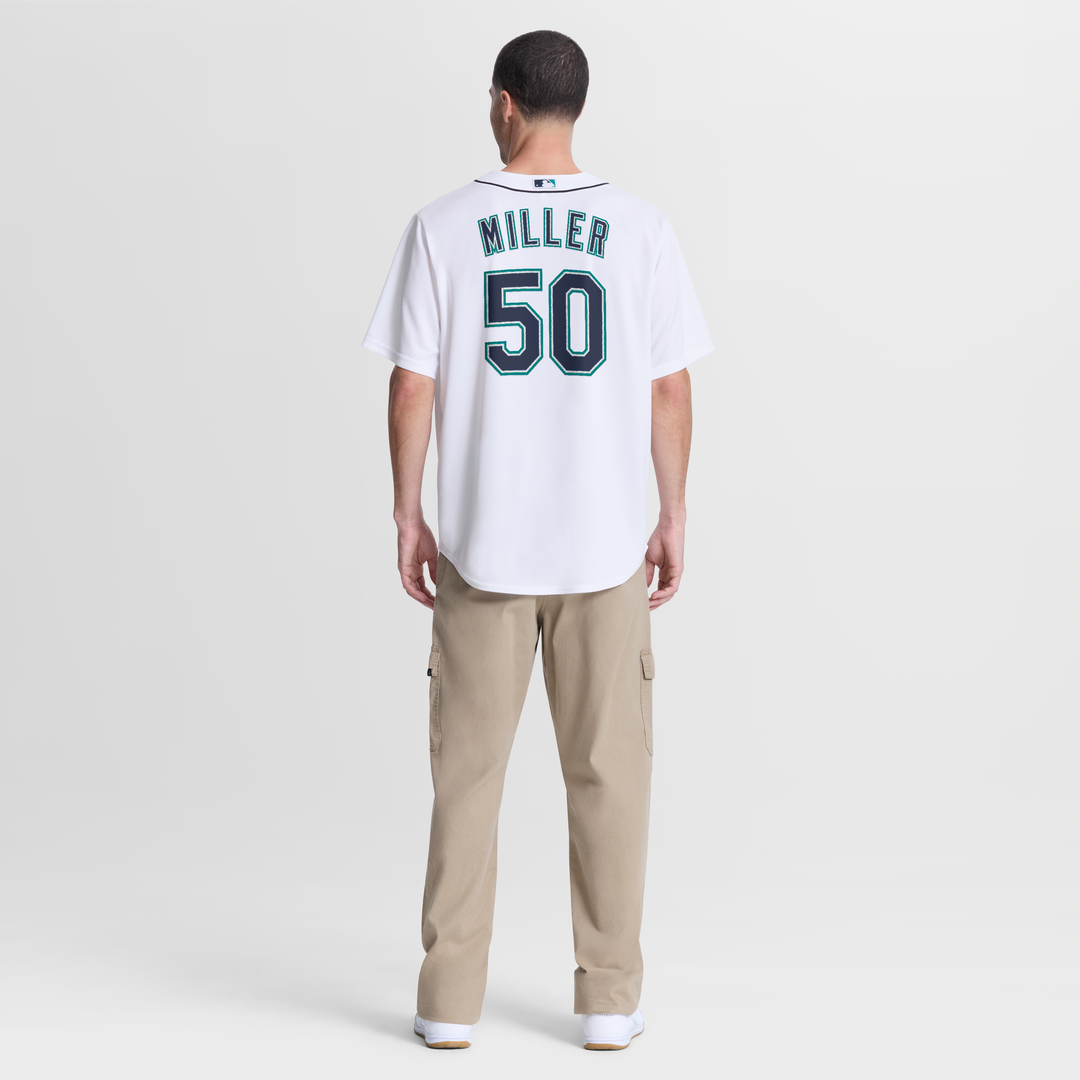 Seattle Mariners Bryce Miller White Home Replica Jersey