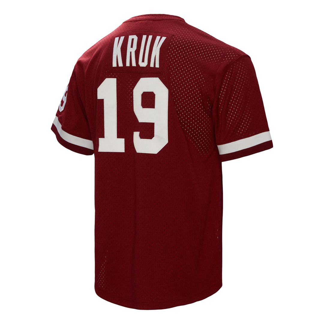 Philadelphia Phillies John Kruk Burgundy Big & Tall Cooperstown Collection Mesh Batting Practice Jersey