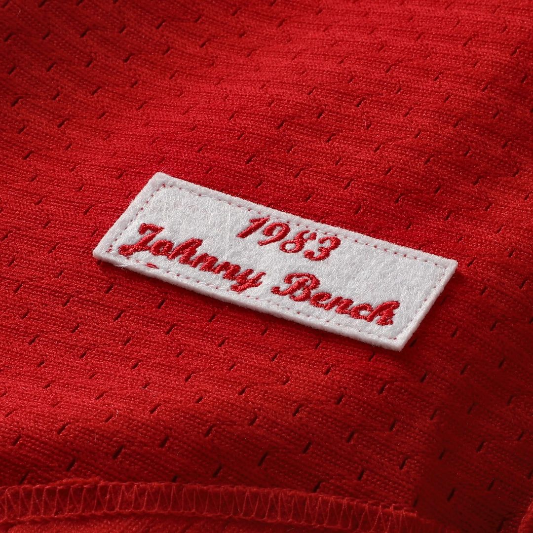 Cincinnati Reds Johnny Bench Red Cooperstown Collection Big & Tall Mesh Batting Practice Jersey