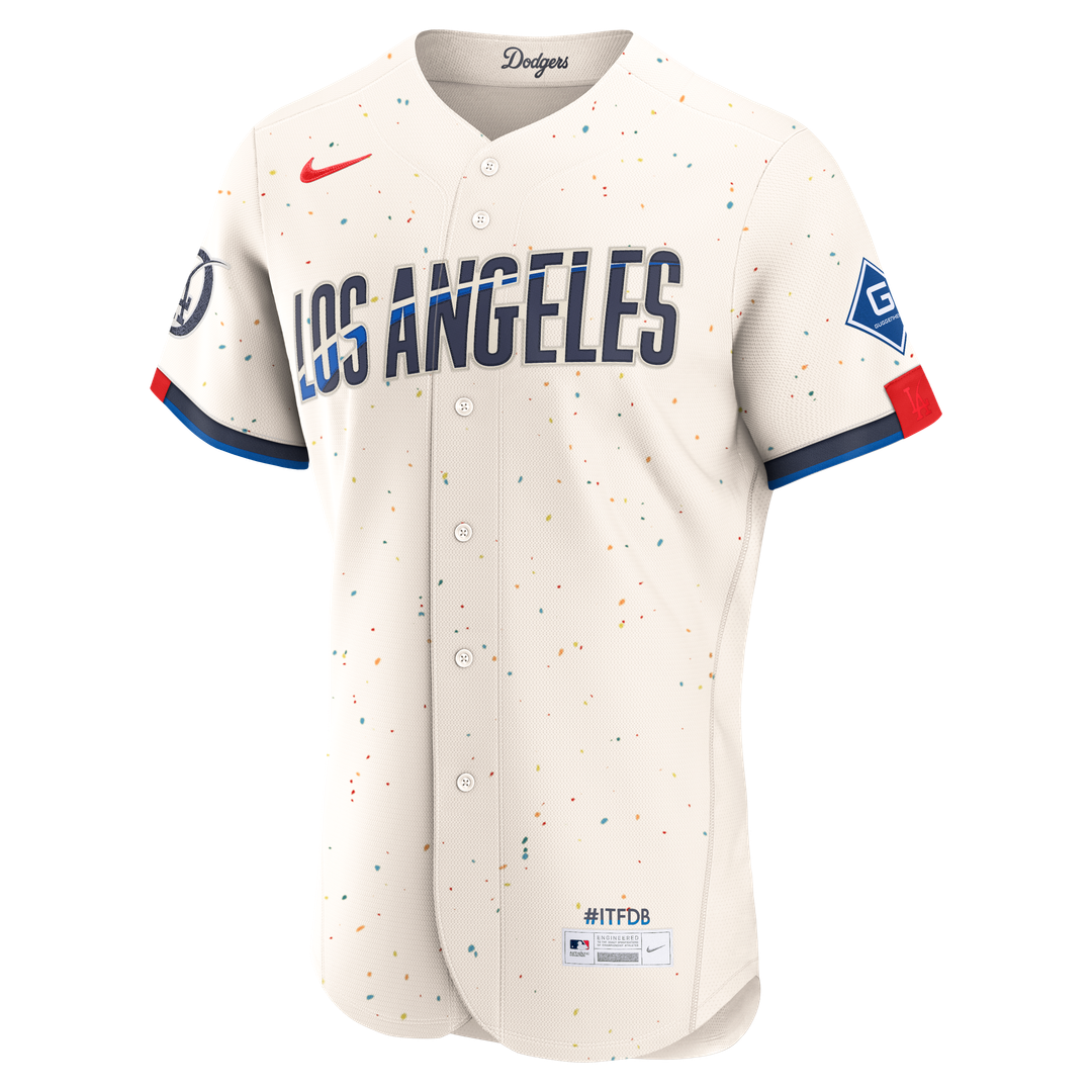 Los Angeles Dodgers Cream City Connect Authentic Sponsor Patch Jersey
