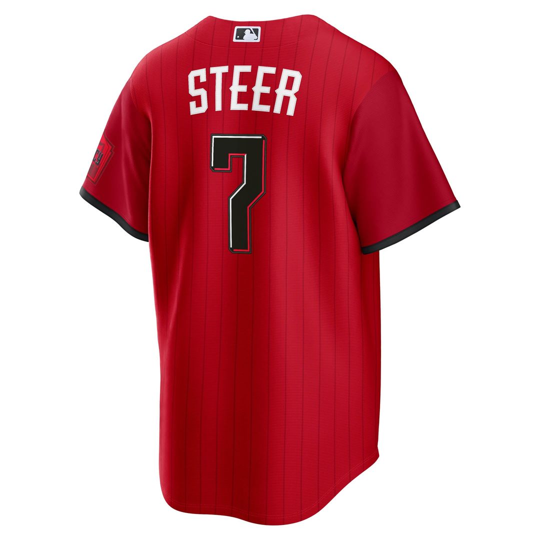Cincinnati Reds Spencer Steer Red 2026 City Connect Stadium Jersey