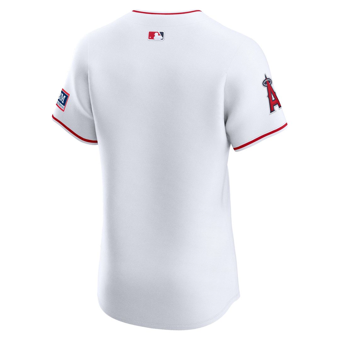 Los Angeles Angels White Home Elite Patch Jersey