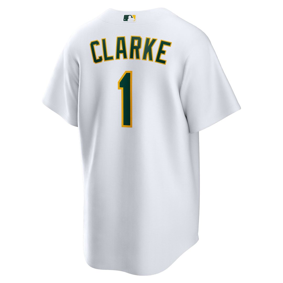 Athletics Denzel Clarke White Home Replica Jersey