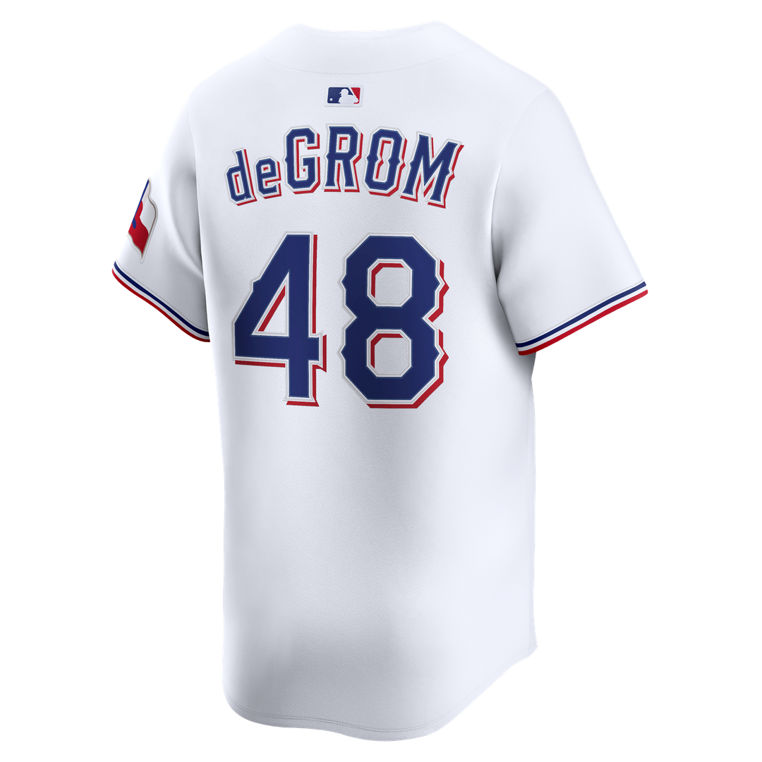 Texas Rangers Jacob deGrom White Home Limited Jersey