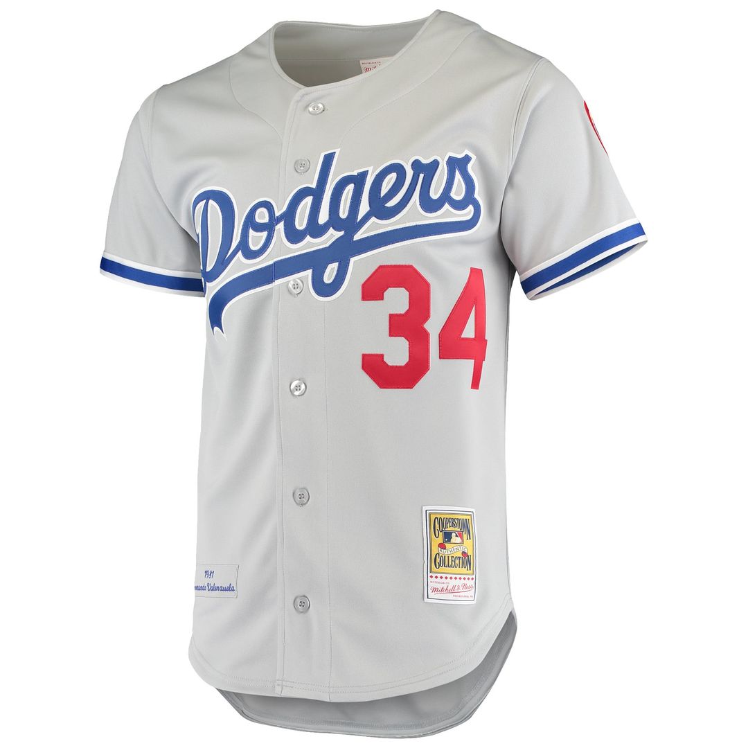 Los Angeles Dodgers Fernando Valenzuela Gray Authentic Jersey