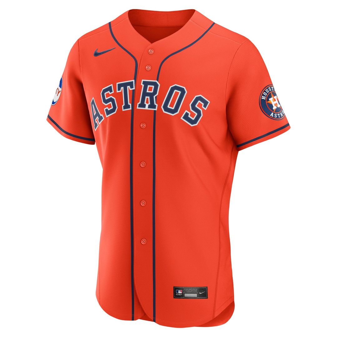 Houston Astros Orange Alternate Sponsor Patch Authentic Jersey