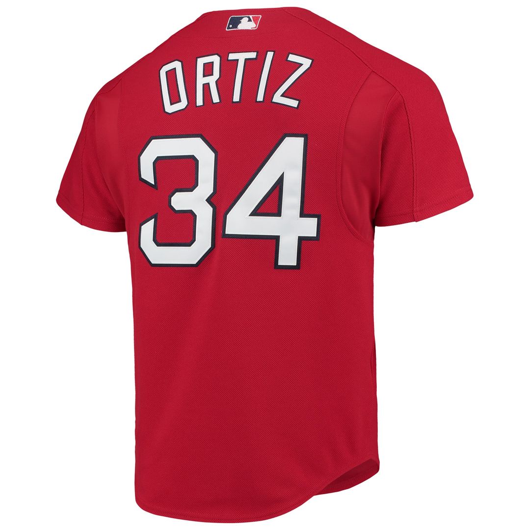 Boston Red Sox David Ortiz Red Cooperstown Collection Mesh Batting Practice Button-Up Jersey
