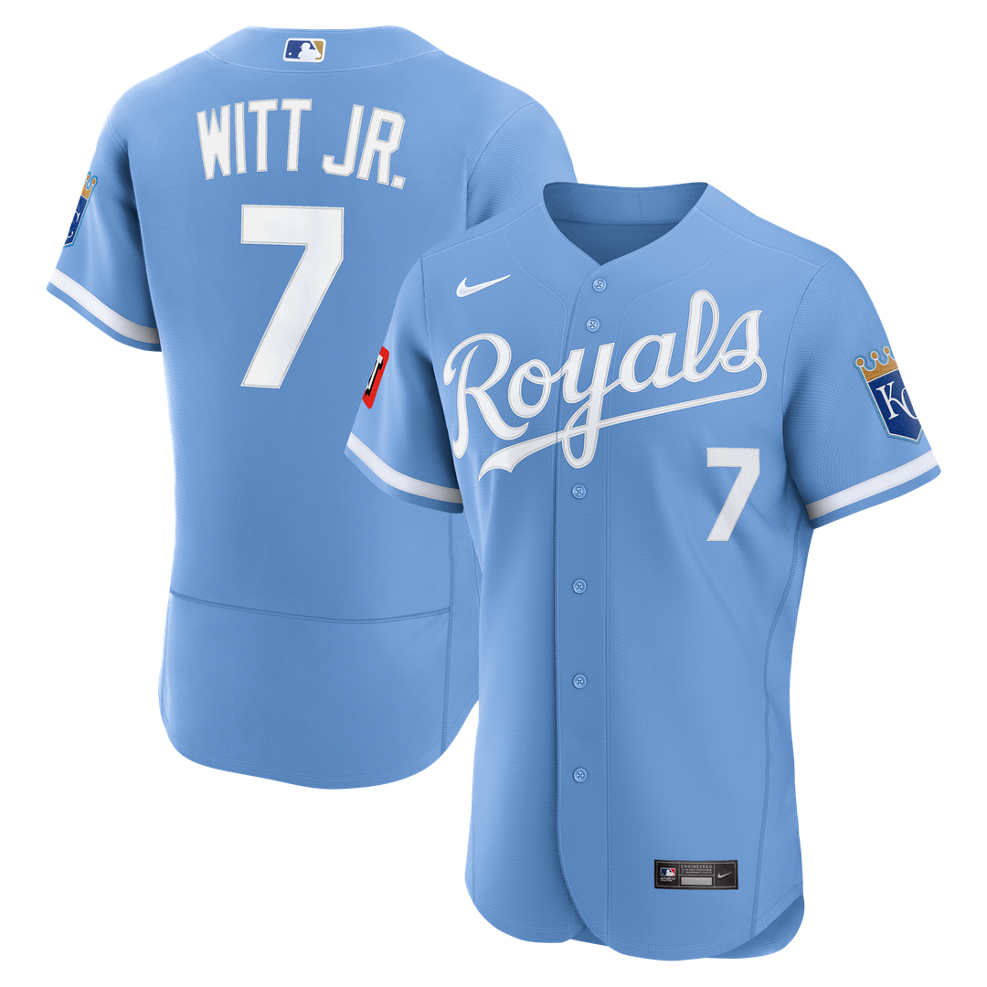 Kansas City Royals Bobby Witt Jr. White Home Authentic Sponsor Patch Jersey