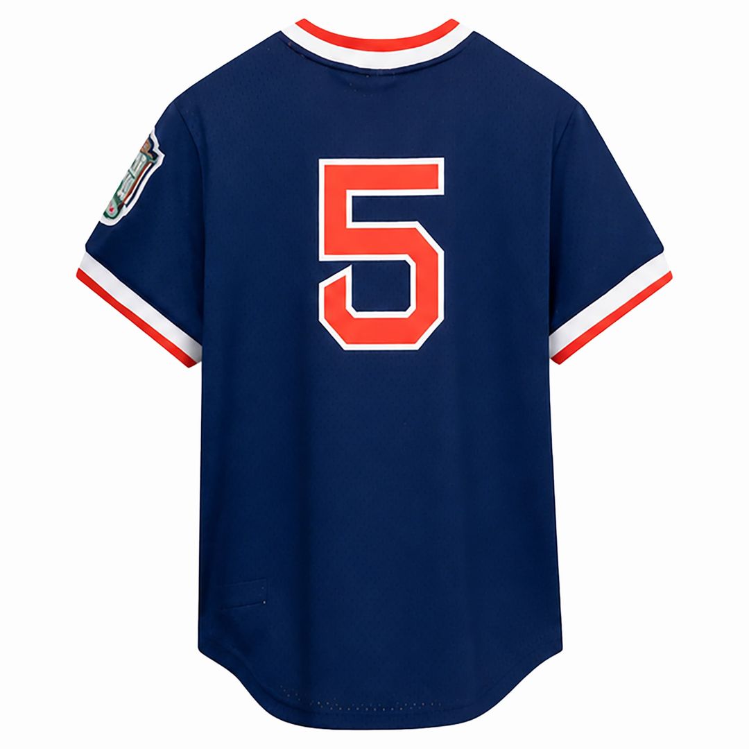 Boston Red Sox Nomar Garciaparra Navy Big & Tall Cooperstown Mesh Batting Practice Jersey