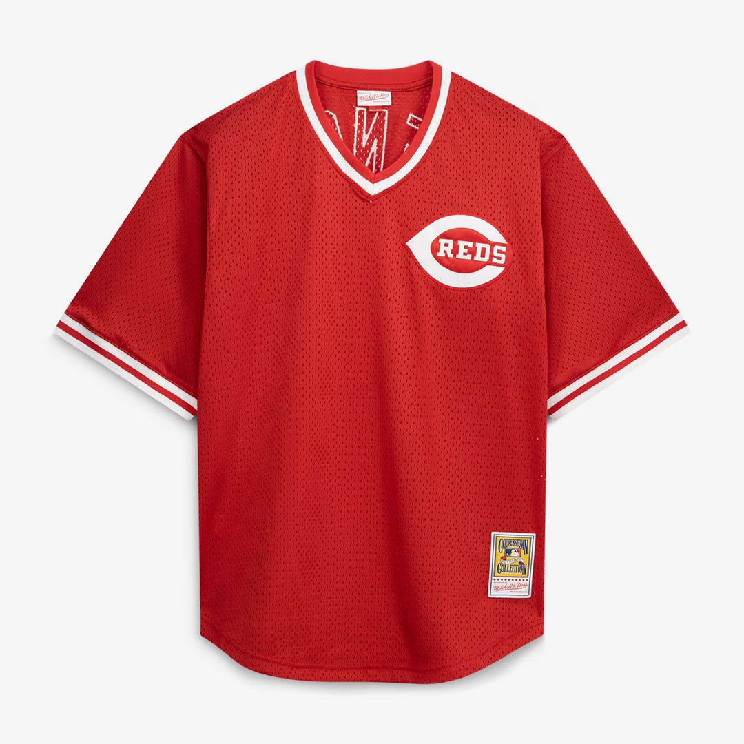 Cincinnati Reds Johnny Bench Red Cooperstown Collection Big & Tall Mesh Batting Practice Jersey