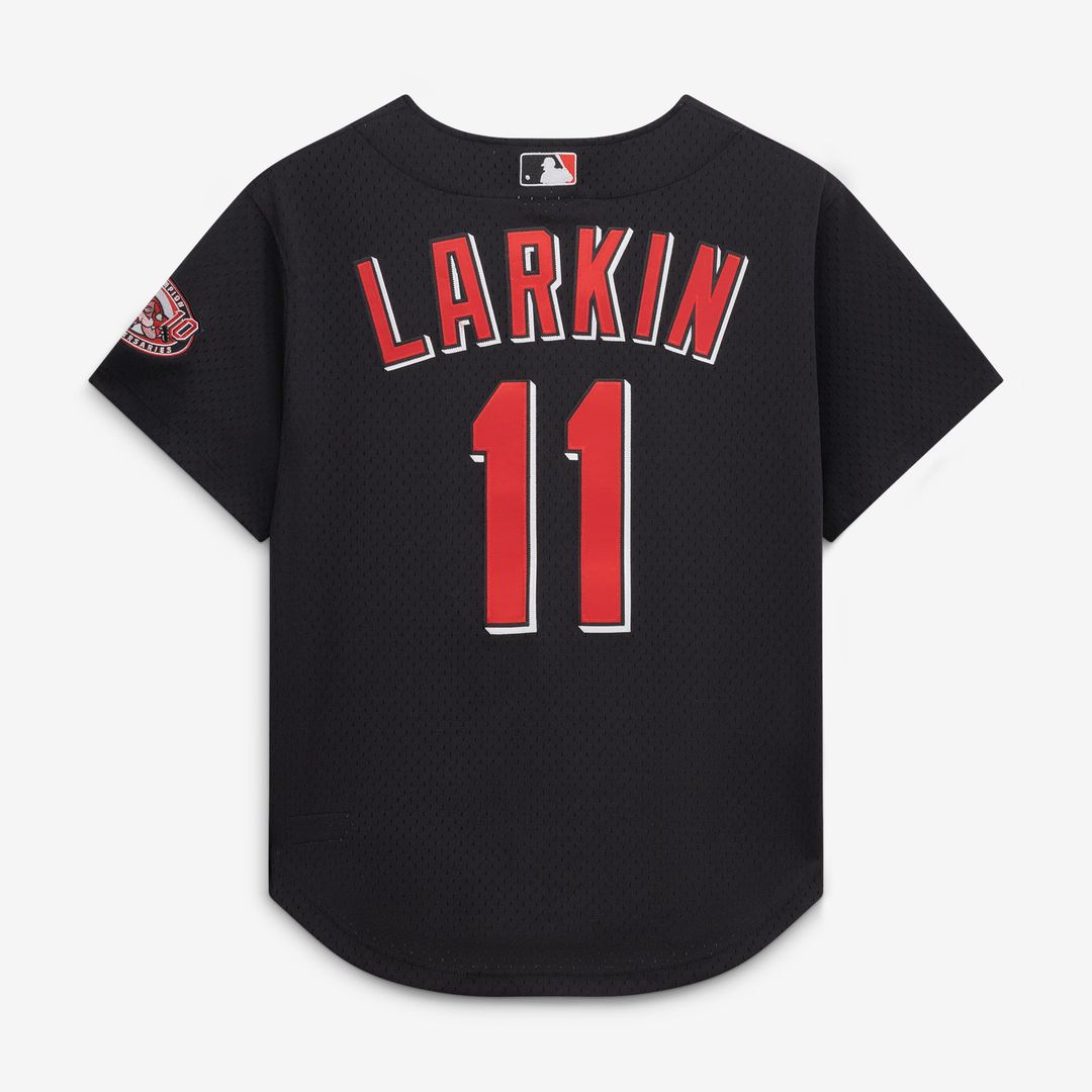 Cincinnati Reds Barry Larkin Red Throwback Cooperstown Mesh Batting Practice Jersey