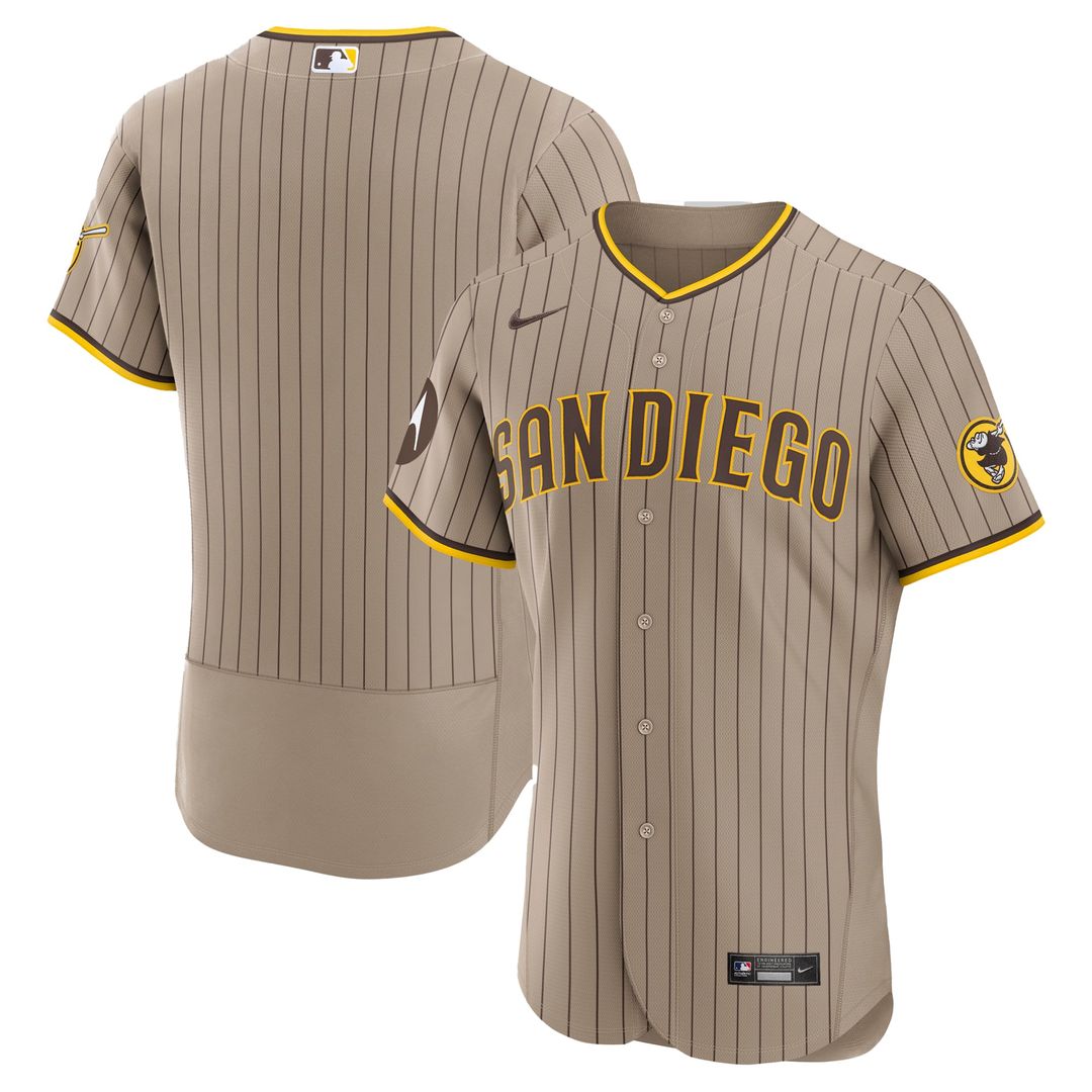 San Diego Padres Khaki Alternate Sponsor Patch Authentic Jersey