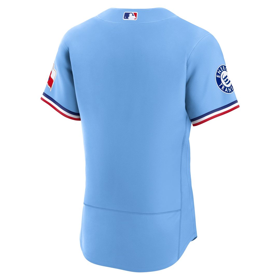 Texas Rangers Light Blue Alternate Sponsor Patch Authentic Jersey