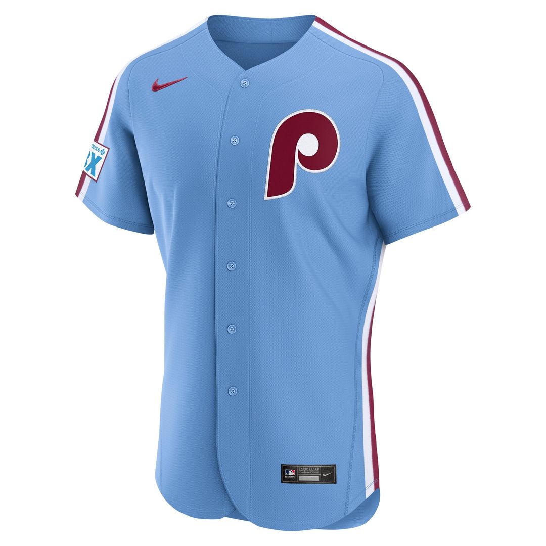 Philadelphia Phillies Light Blue Alternate Sponsor Patch Authentic Jersey