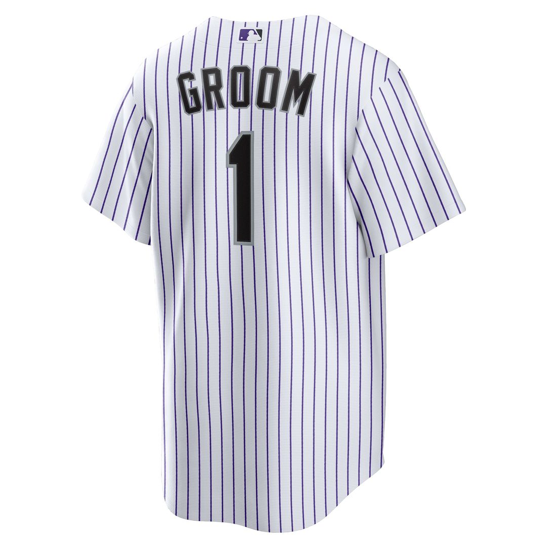Colorado Rockies White #1 Groom Home Replica Jersey