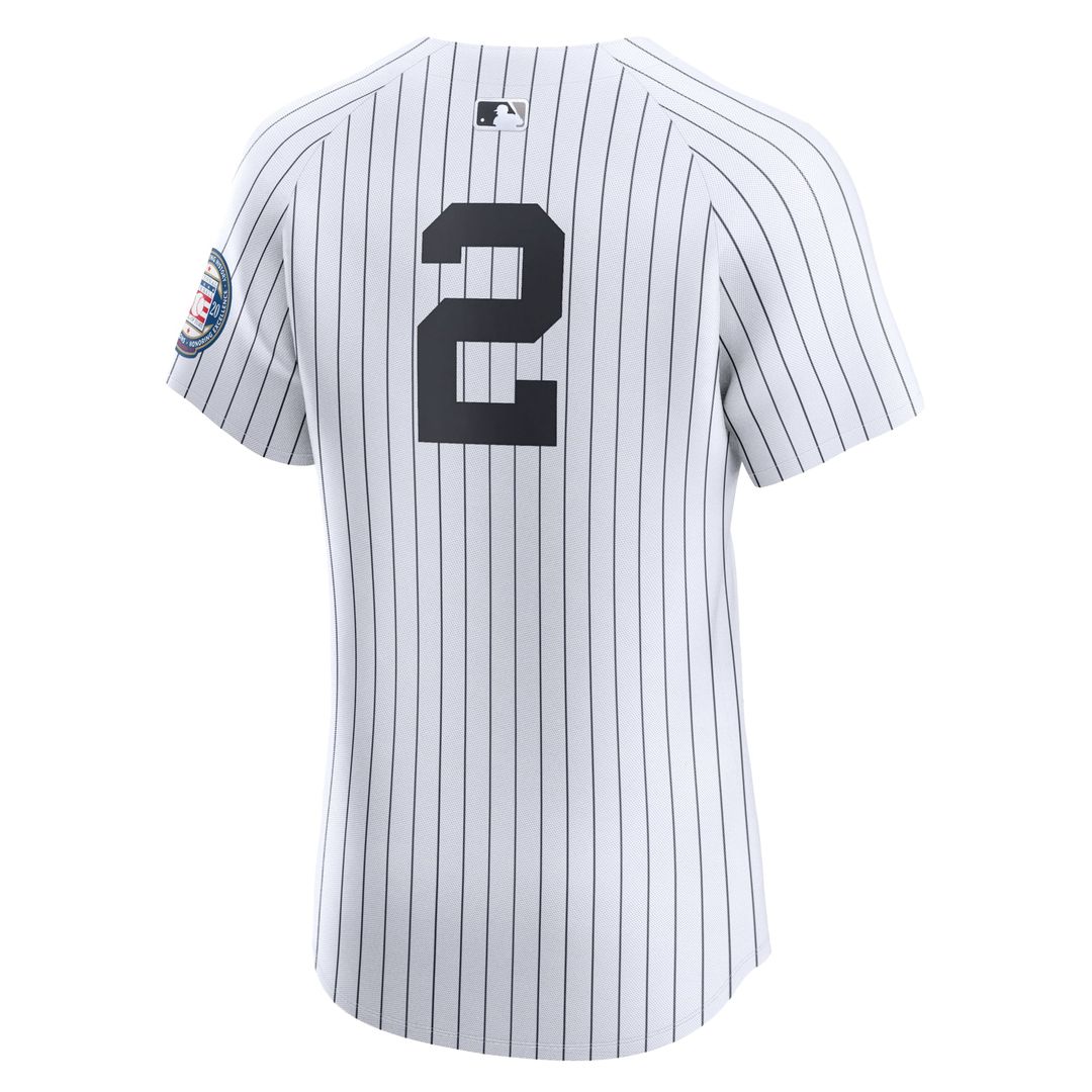 New York Yankees Derek Jeter White Home 2020 Hall of Fame Induction Patch Elite Player Jersey